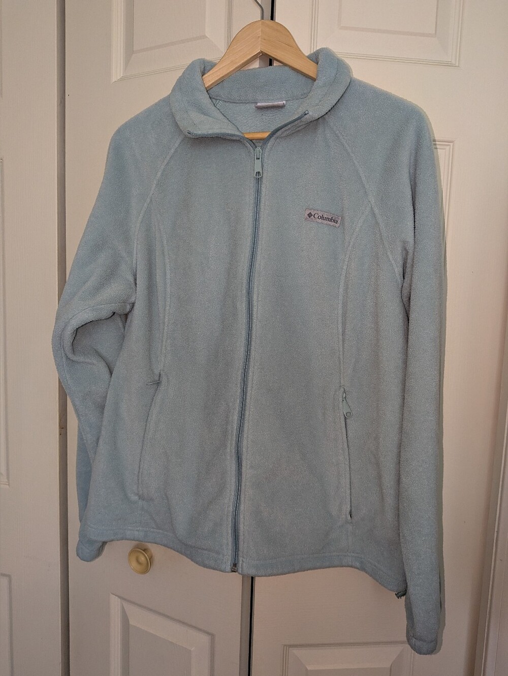 Columbia Women's Pale Blue Full-Zip Teddy Fleece Jacket
